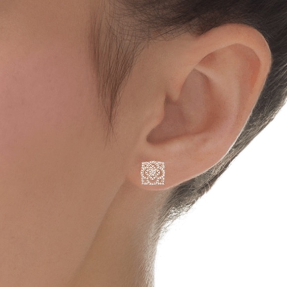 Vintage 10k Diamond Rose Gold Earrings - Picture 3 of 13